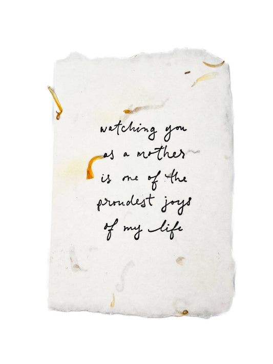 Watching you as a mother folded card