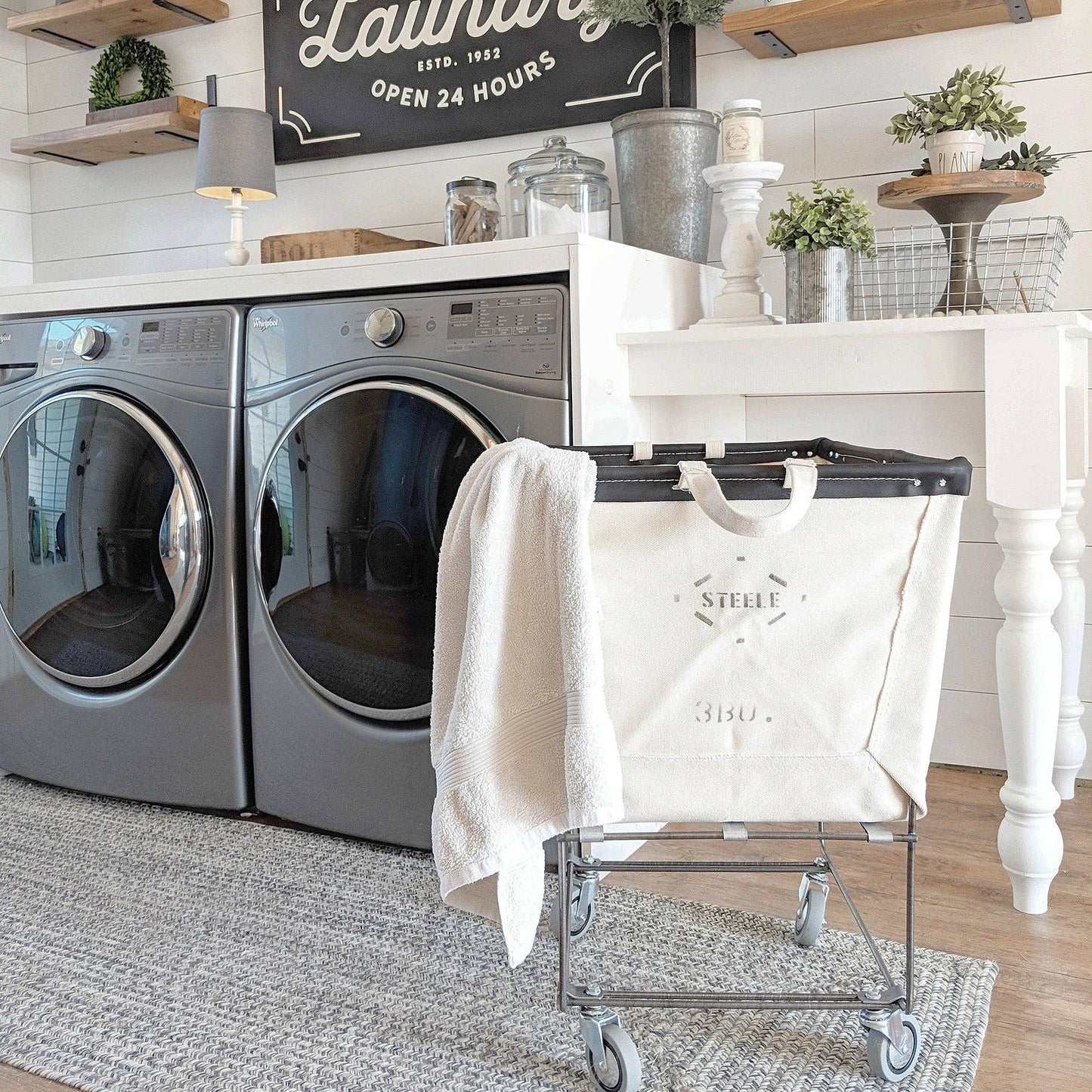 Canvas Elevated Laundry Basket - 3 Bu