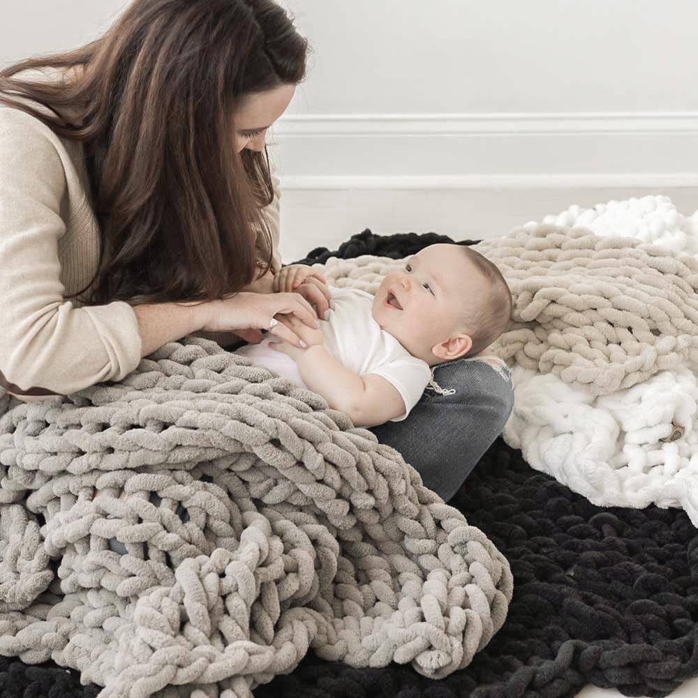 Infinite Chunky Knit Blanket | Minky | Big