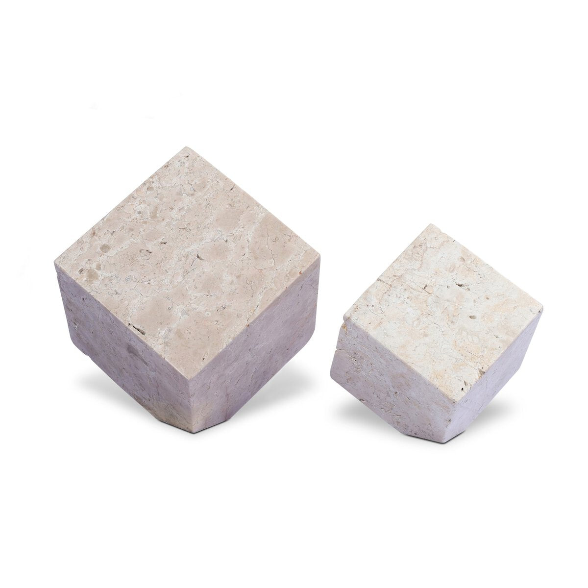 Travertine Cube Sculpture Set