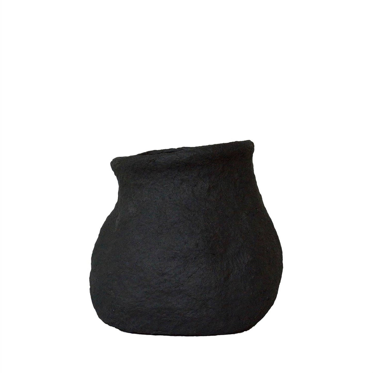 Black Paper Mache Pot