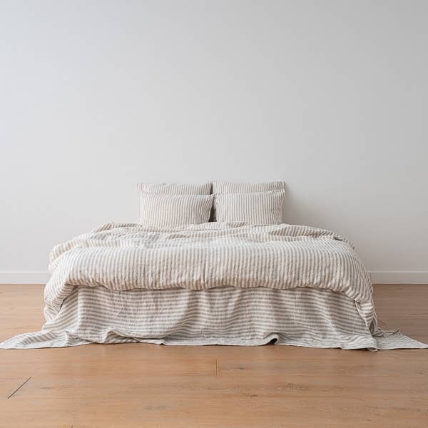 Linen Duvet - Natural Ticking Stripe