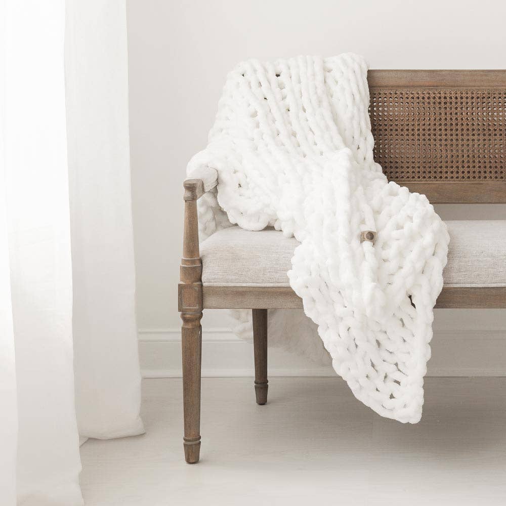Infinite Chunky Knit Blanket | Minky | Big
