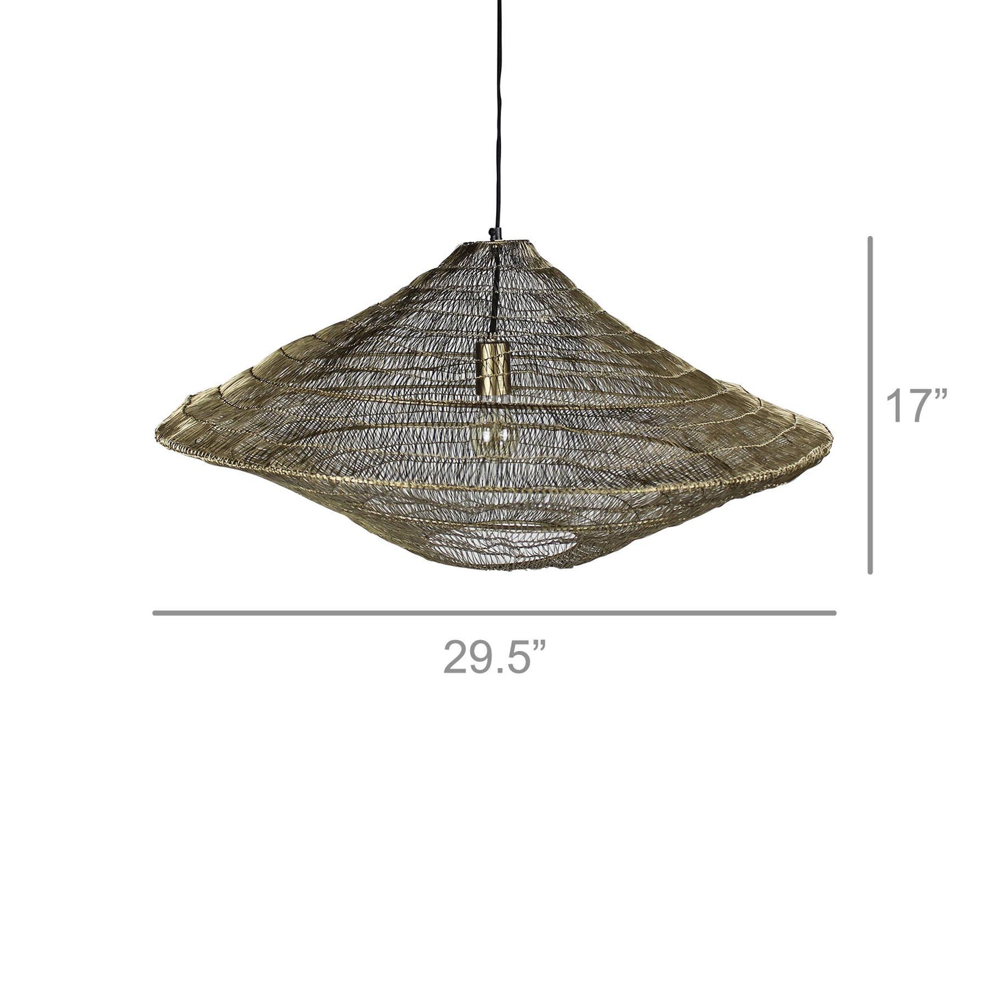 Stark Woven Wire Pendant, Gold