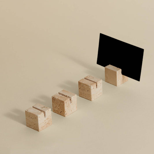 Small Travertine Place Card Holders