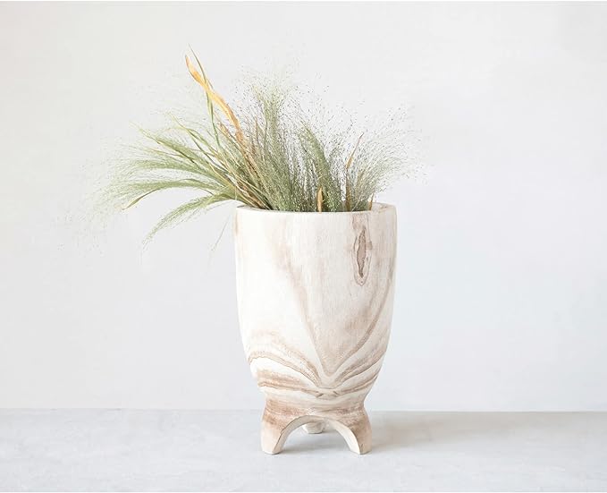 Cami Paulownia Wood Footed Planter