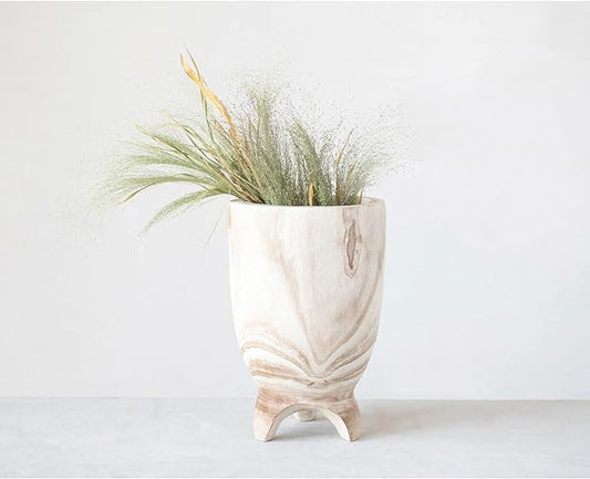 Cami Paulownia Wood Footed Planter