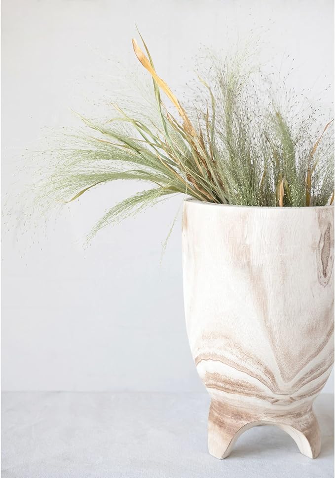 Cami Paulownia Wood Footed Planter