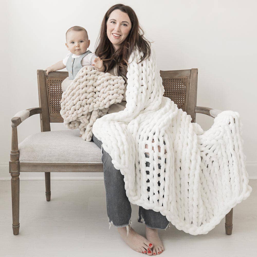Infinite Chunky Knit Blanket | Minky | Big