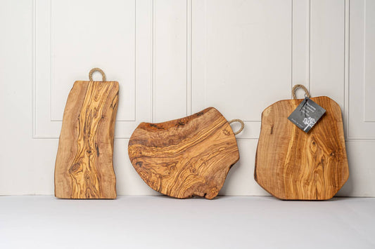 Italian Olivewood Charcuterie and Cheese Board - Rope Handle