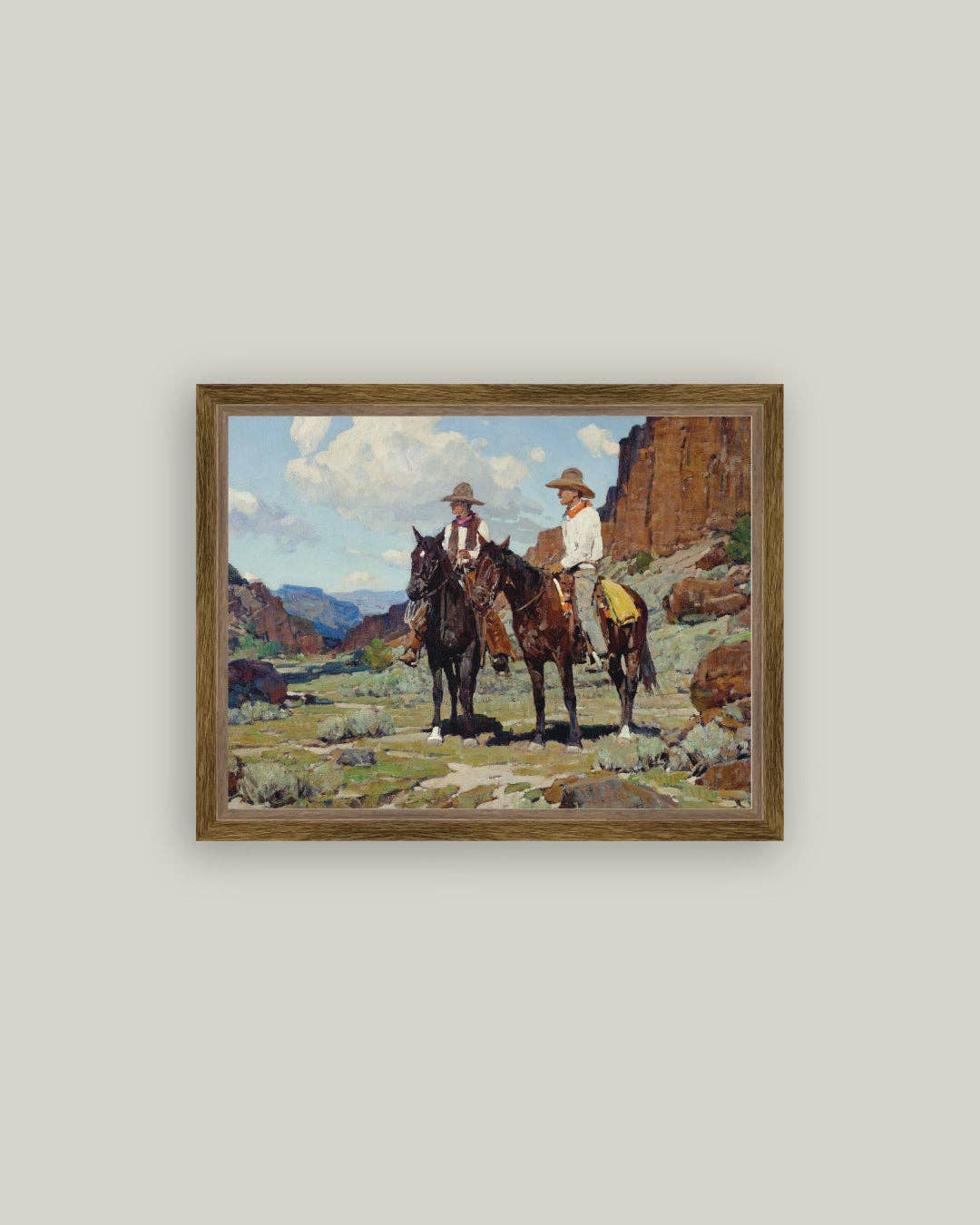 Wyoming Cattlemen Framed Antique Art