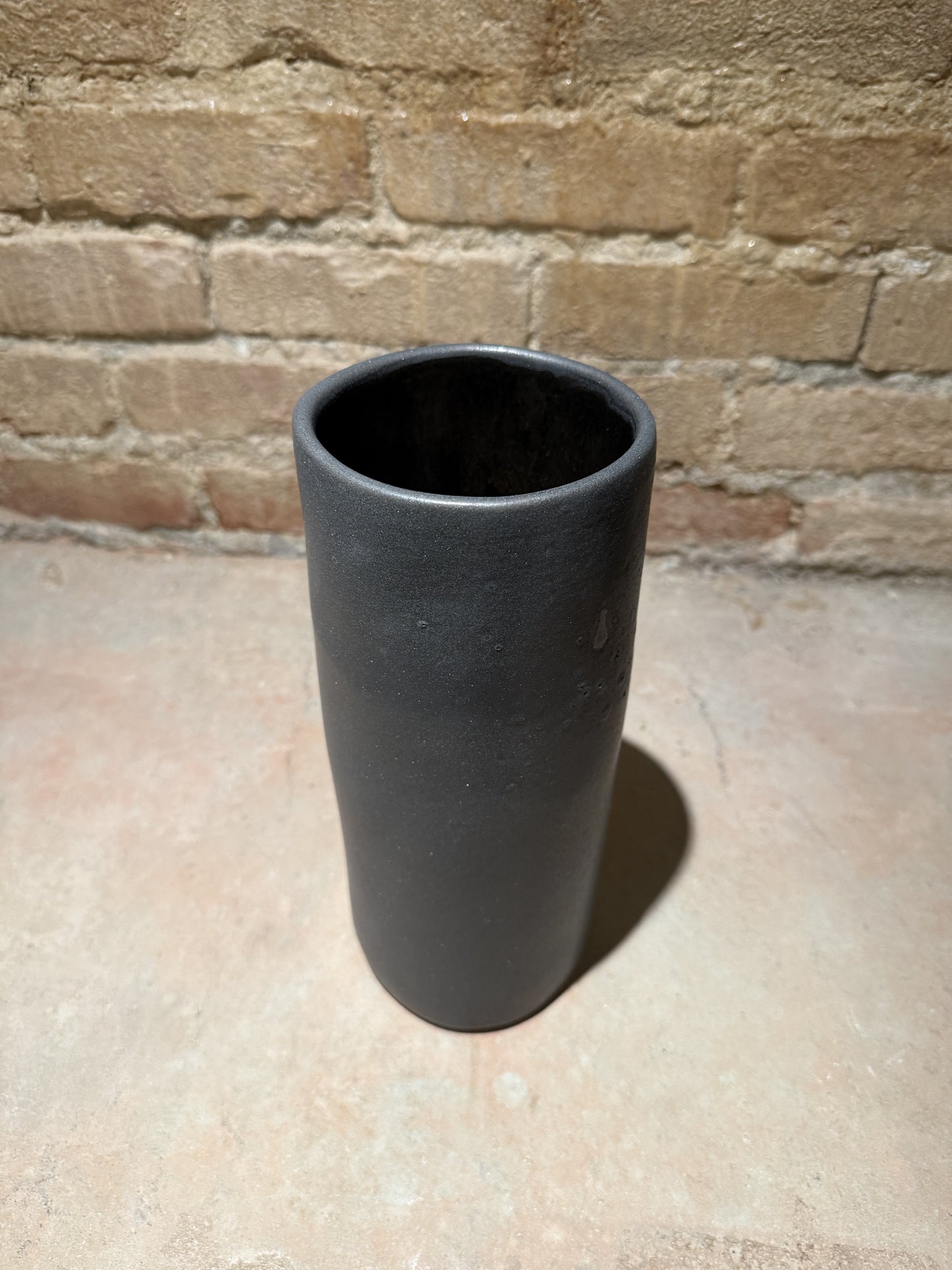 AM 11" Small Cylinder Vase - Charcoal