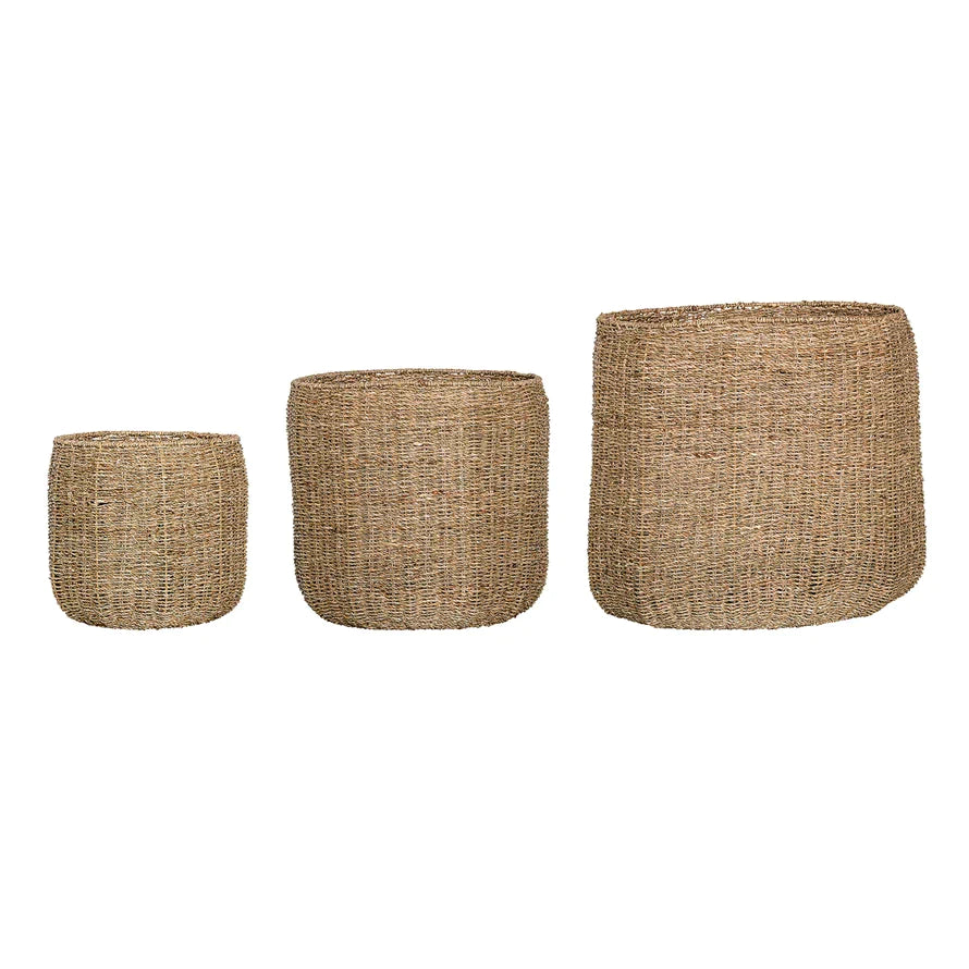 Large Hand-Woven Seagrass Basket