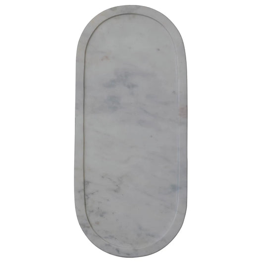 Oval Marble Tray, White