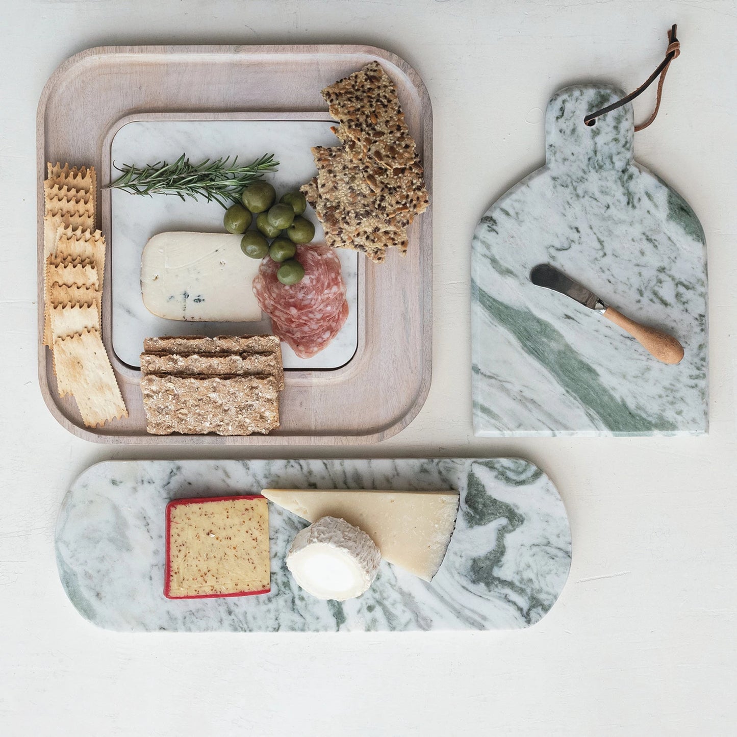 Green Melange Marble Tray