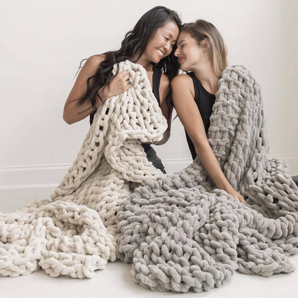 Infinite Chunky Knit Blanket | Minky | Big