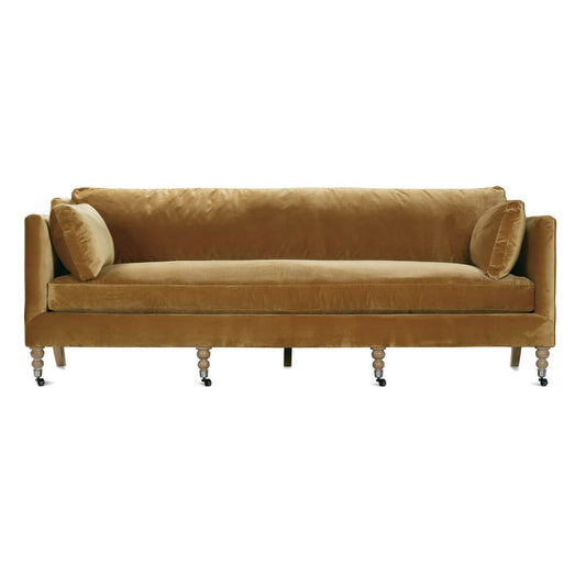 Madeline Sofa - Antiqued Amber Velvet - 90”