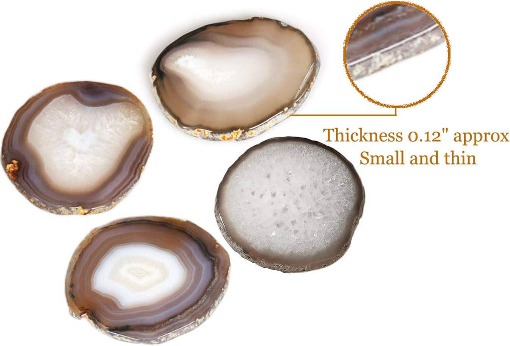 Natural Agate Coasters - Set of 4