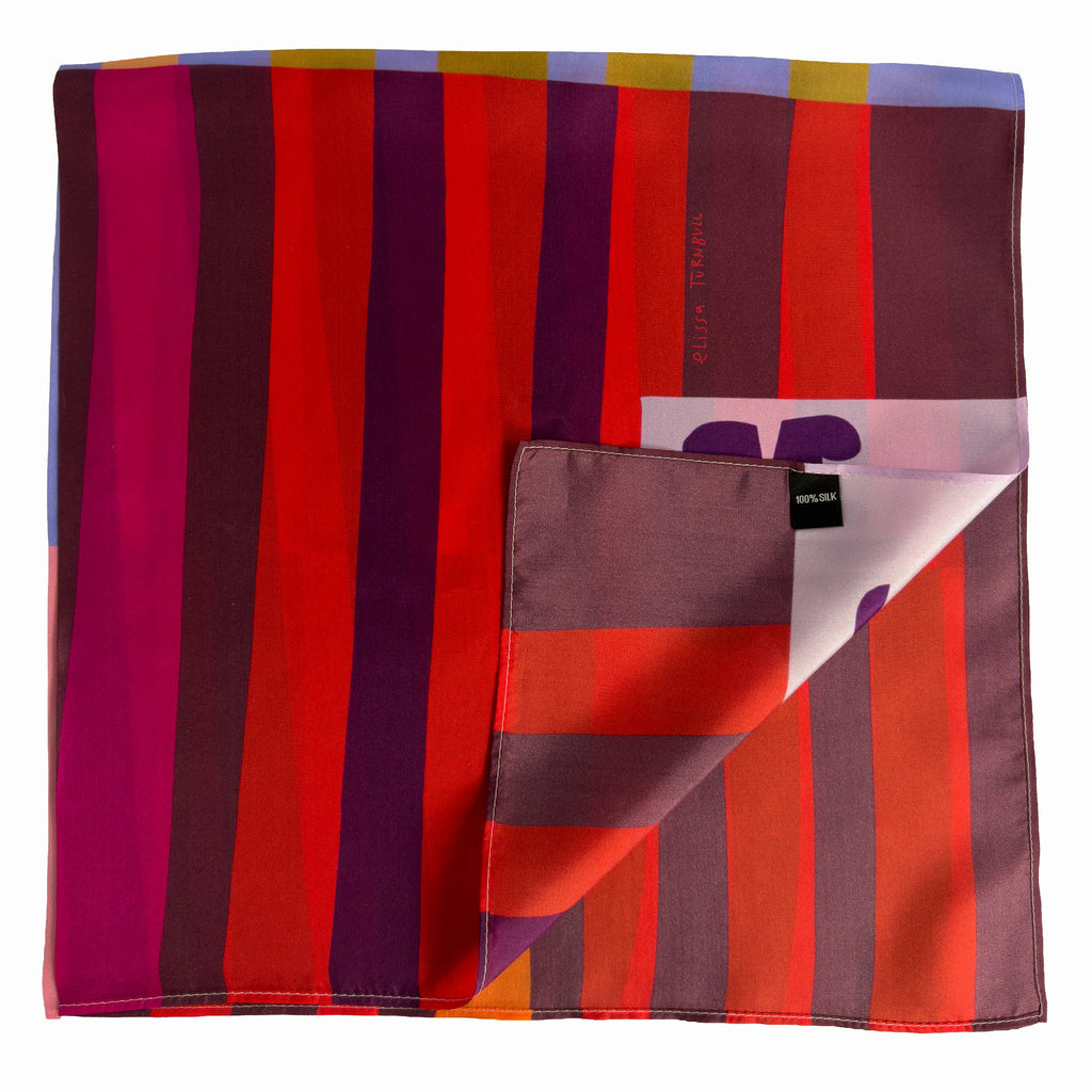 Red Colorblock Scarf | Women's Scarf | 100% Silk Bandana