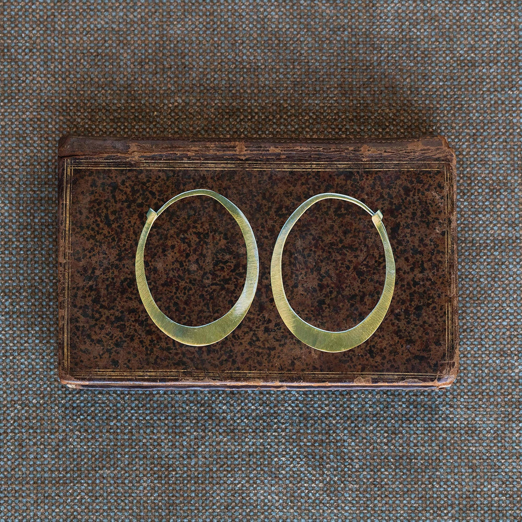 Oval Brass Earrings