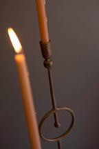 Weathered Brass Floor Taper Holder: Set of 3