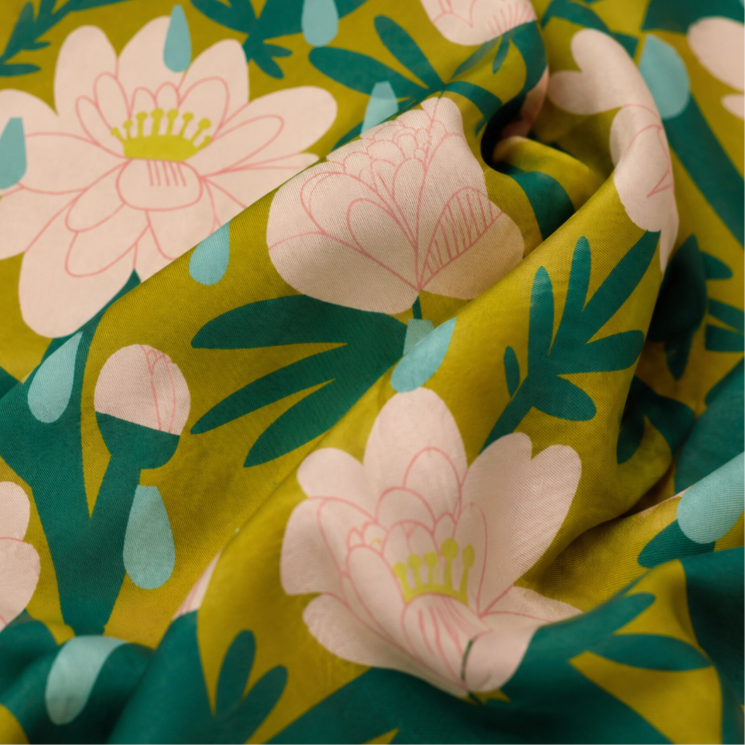 April Showers Scarf | 100% Silk Bandana | Floral Scarves