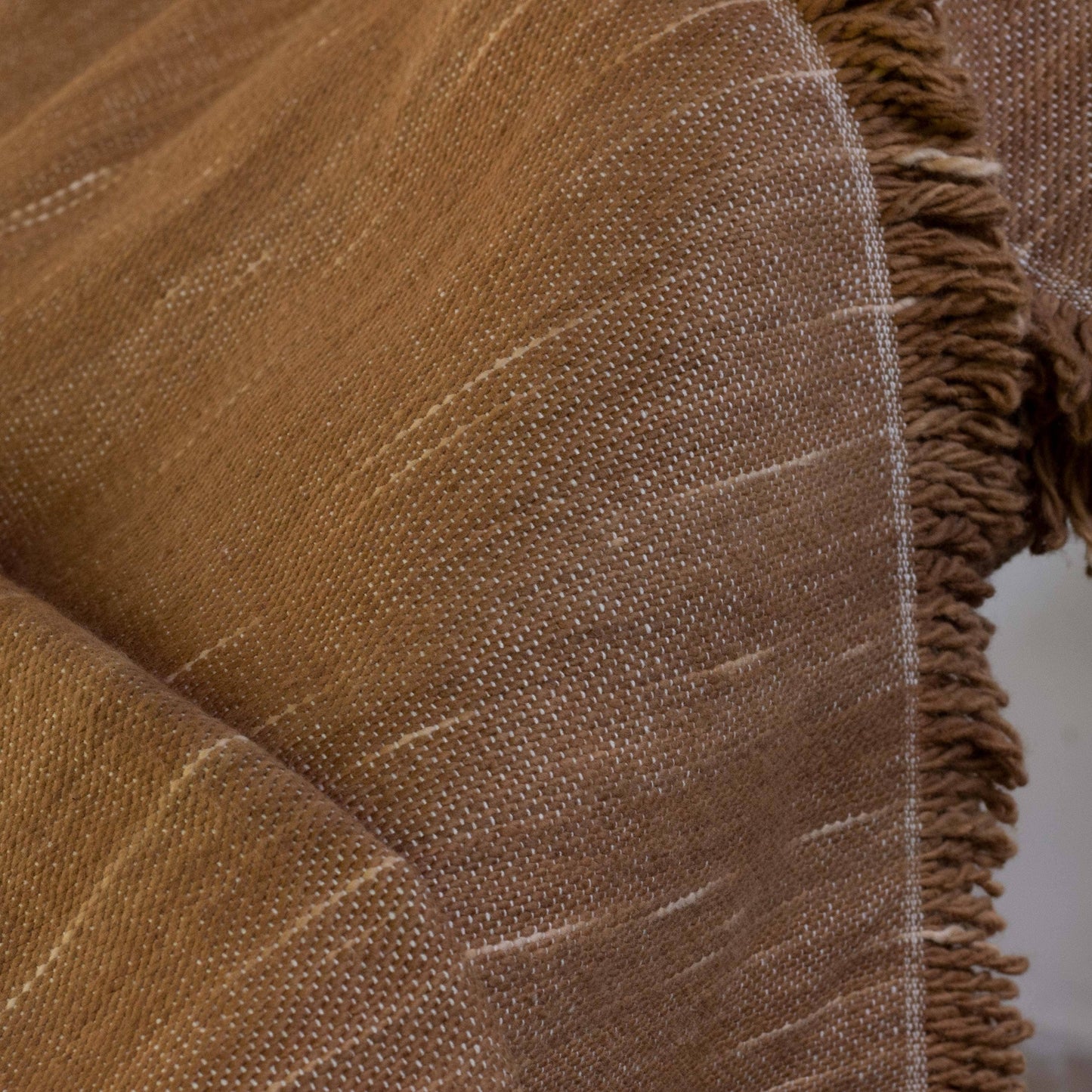 Liso Handloomed Cotton Blanket — Rust