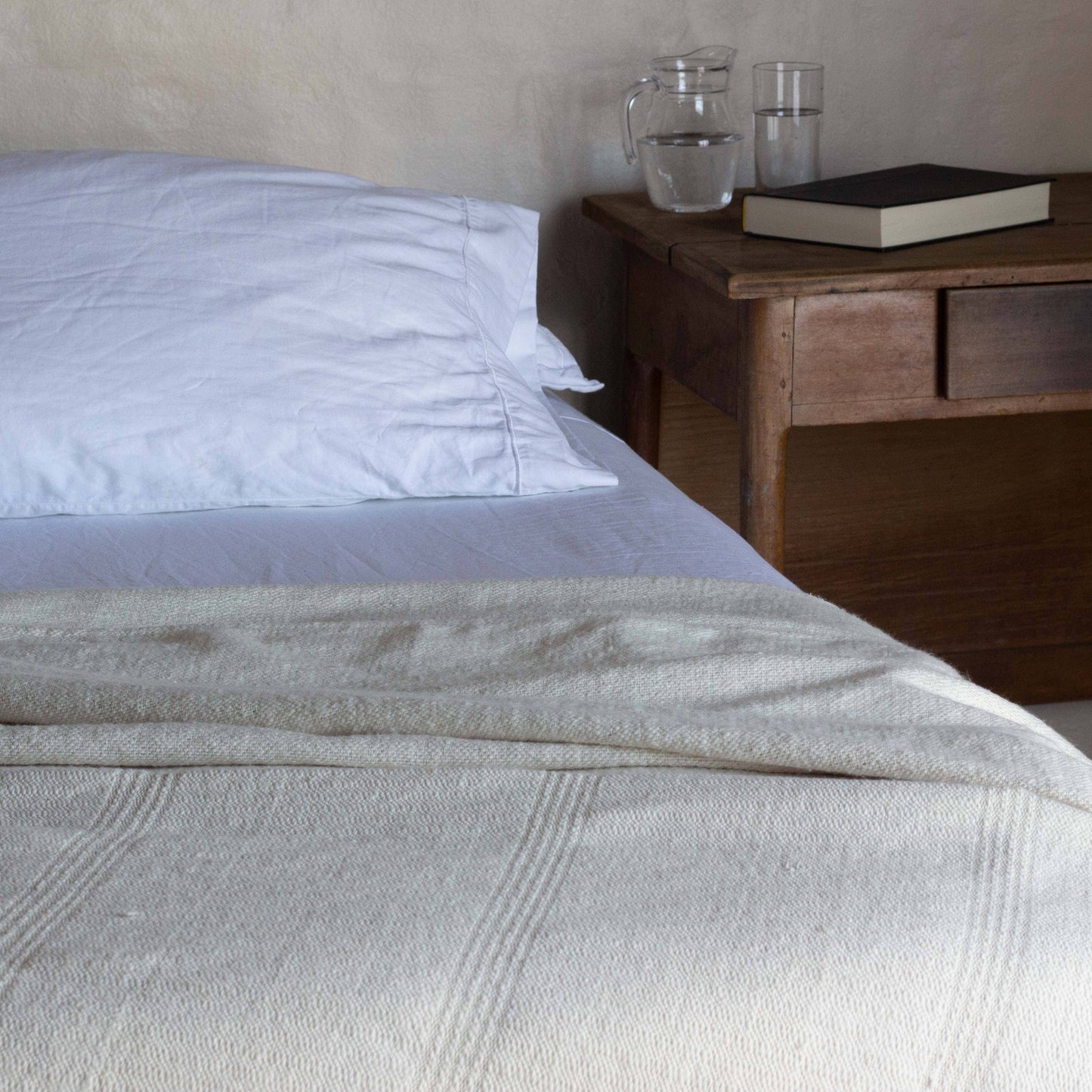 No. 10 Handloomed Cotton Bed Blankets — Ecru