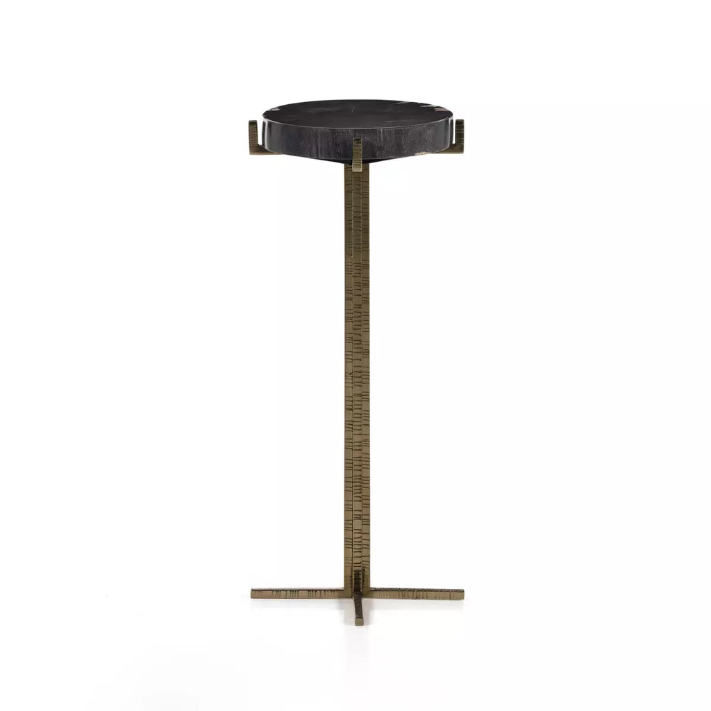 Jonty Round End Table - Dark Petrified Wood