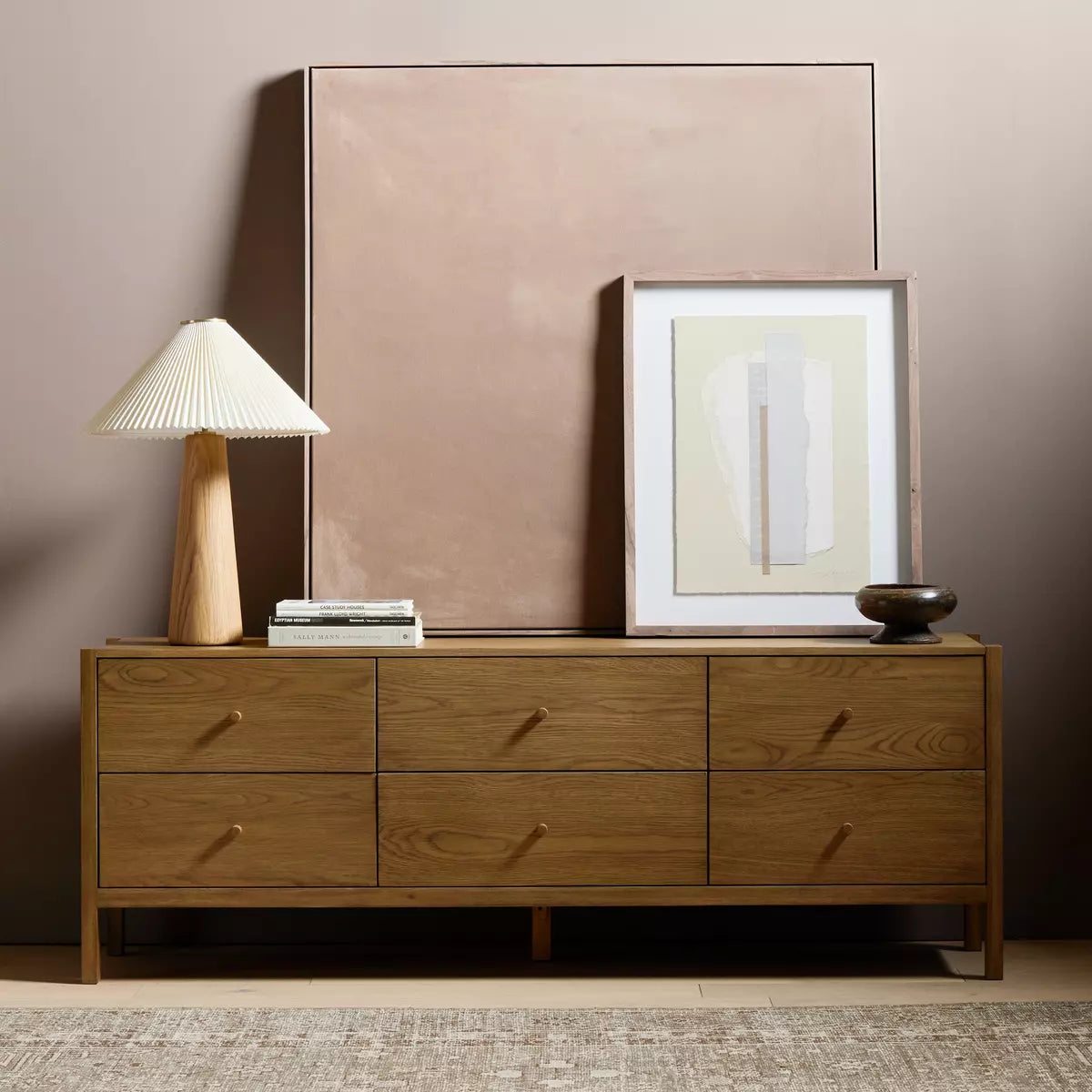 Meadow Media Console - Tawny Oak Veneer