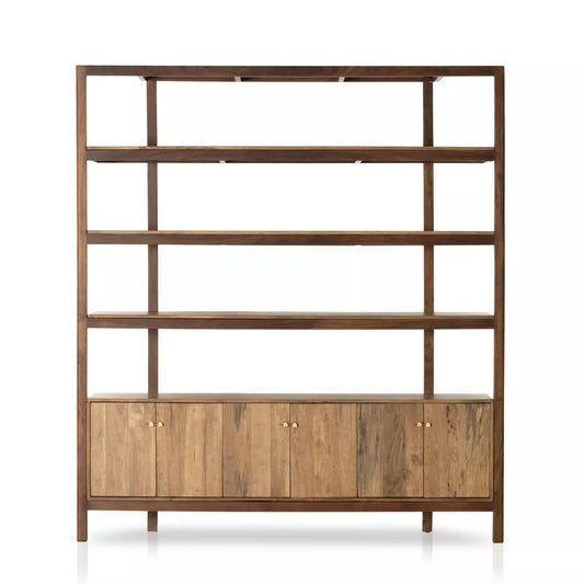 Reza Wide Bookcase - Toasted Acacia