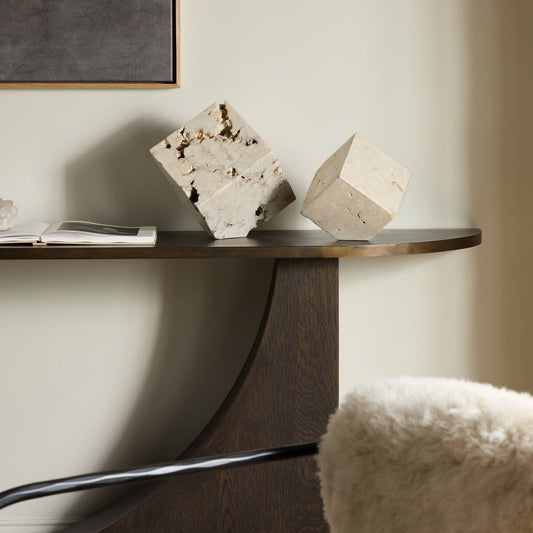 Travertine Cube Sculpture Set