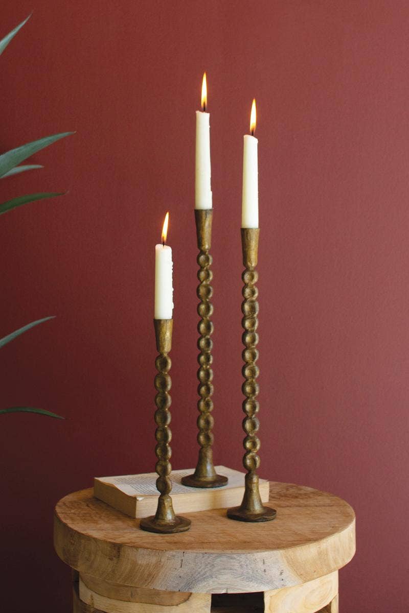 ANTIQUE BRASS TAPER CANDLE HOLDER