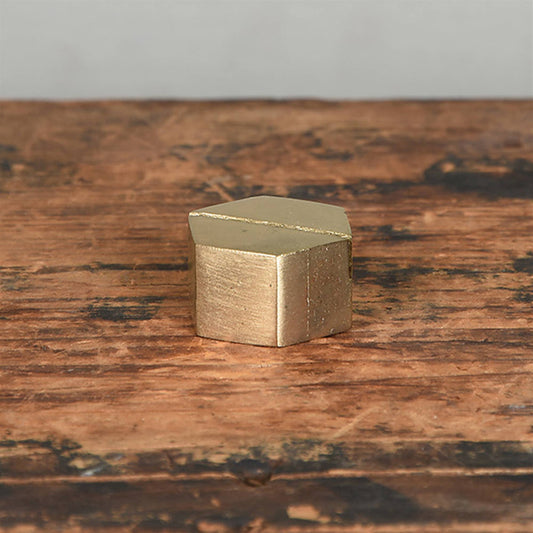 Cast Iron Hexagon Place Card Holder - Brass