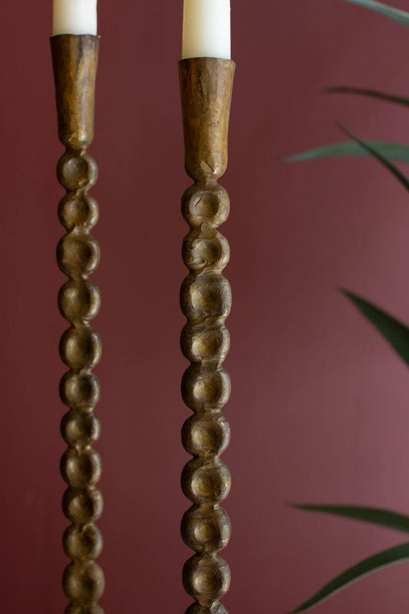 ANTIQUE BRASS TAPER CANDLE HOLDER