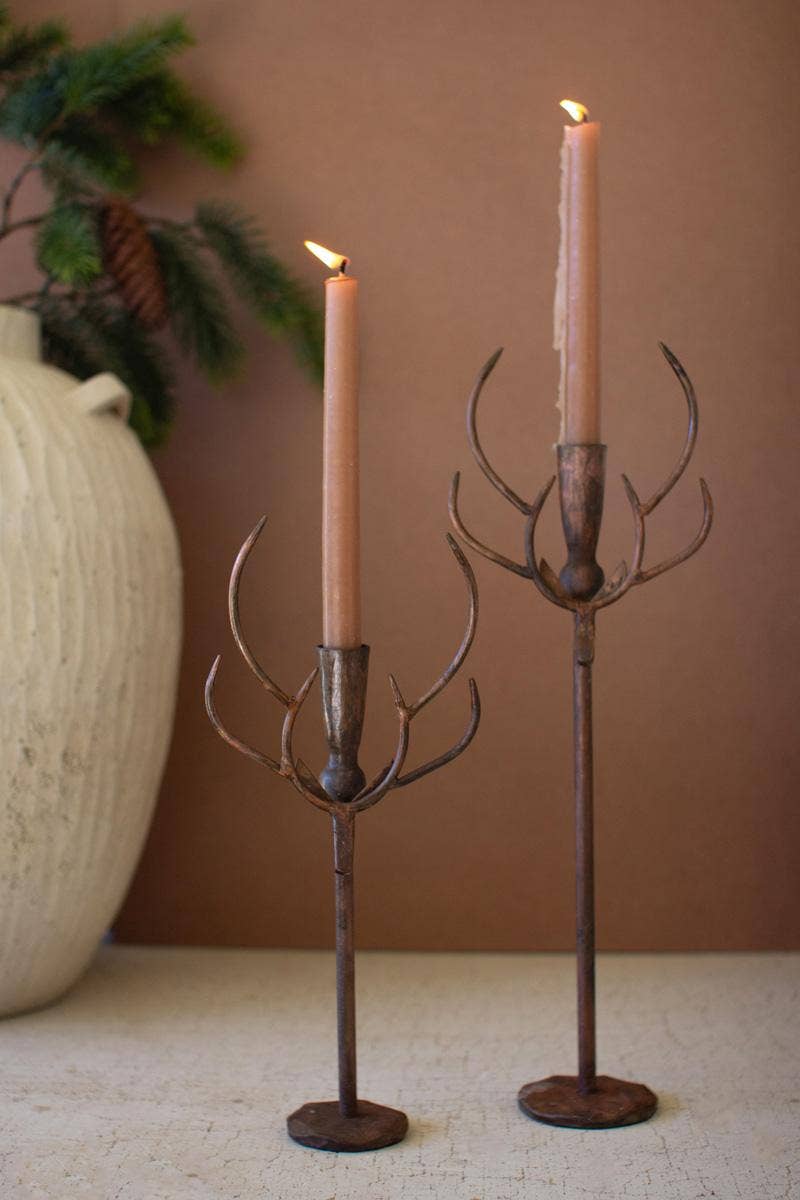 Forged Brass Antler Taper Holders