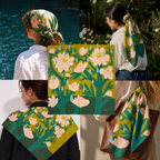 April Showers Scarf | 100% Silk Bandana | Floral Scarves