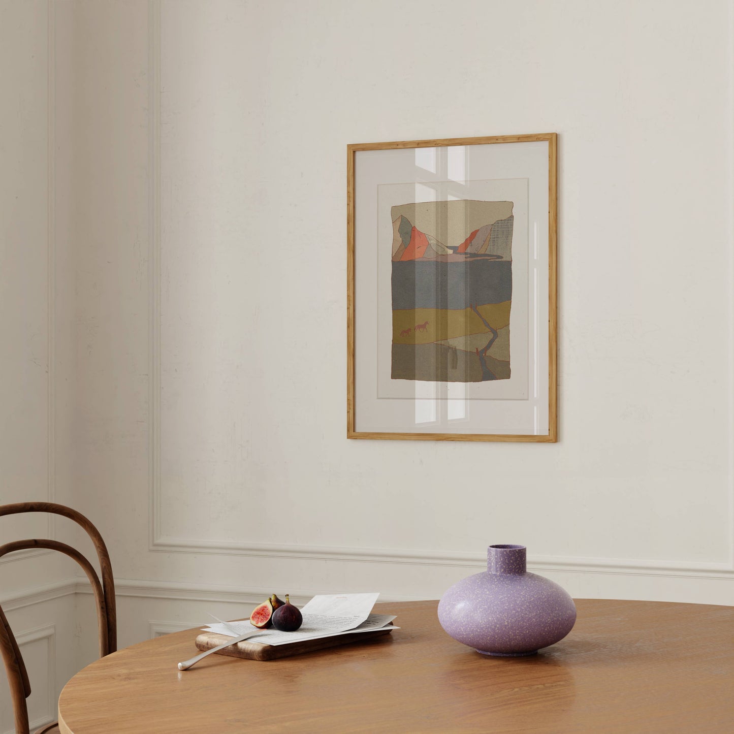 Galloping on Paper Scraps Art Print