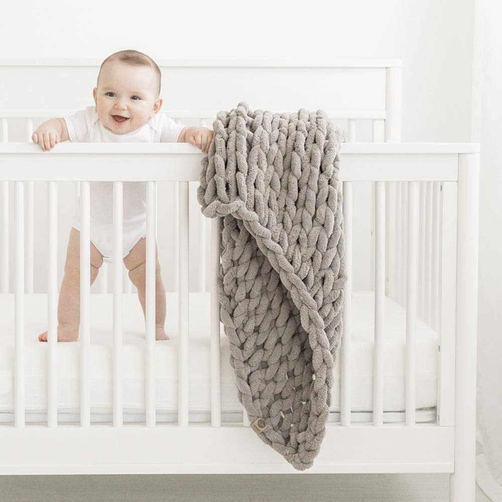 Infinite Chunky Knit Blanket | Minky | Little
