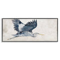 Gliding Heron Bird in Neutrals - Framed Wall Art