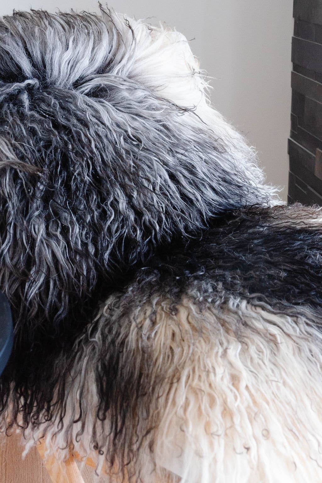 Natural Grey Icelandic Curly Sheepskin