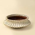 Stria Stoneware Low Vase
