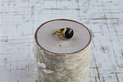 Penny Ring, Brass, Dark Horn