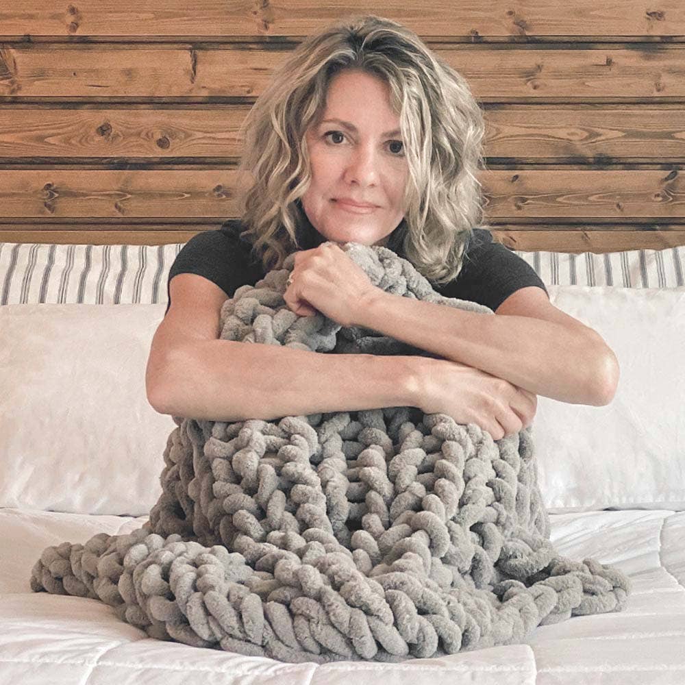 Infinite Chunky Knit Blanket | Minky | Little