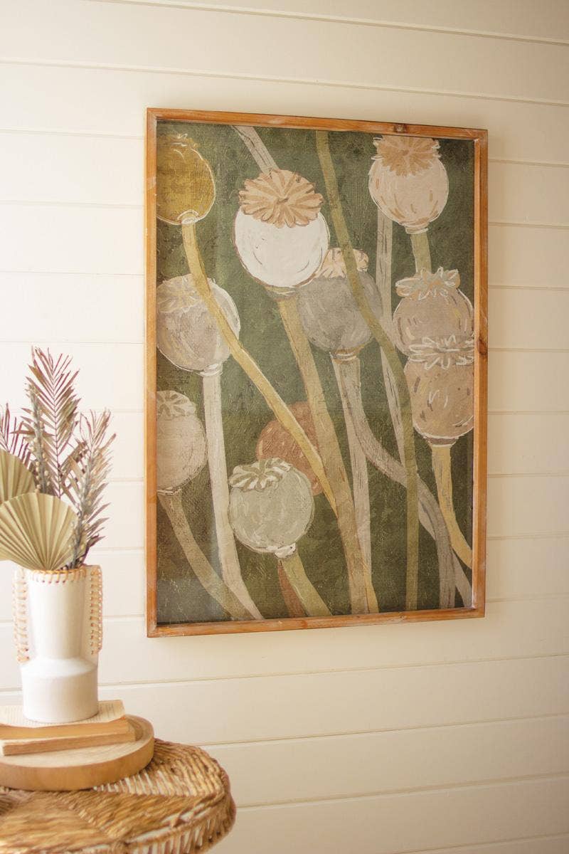 Oversized Poppy Print Glass Framed