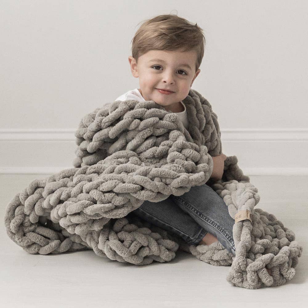 Infinite Chunky Knit Blanket | Minky | Little