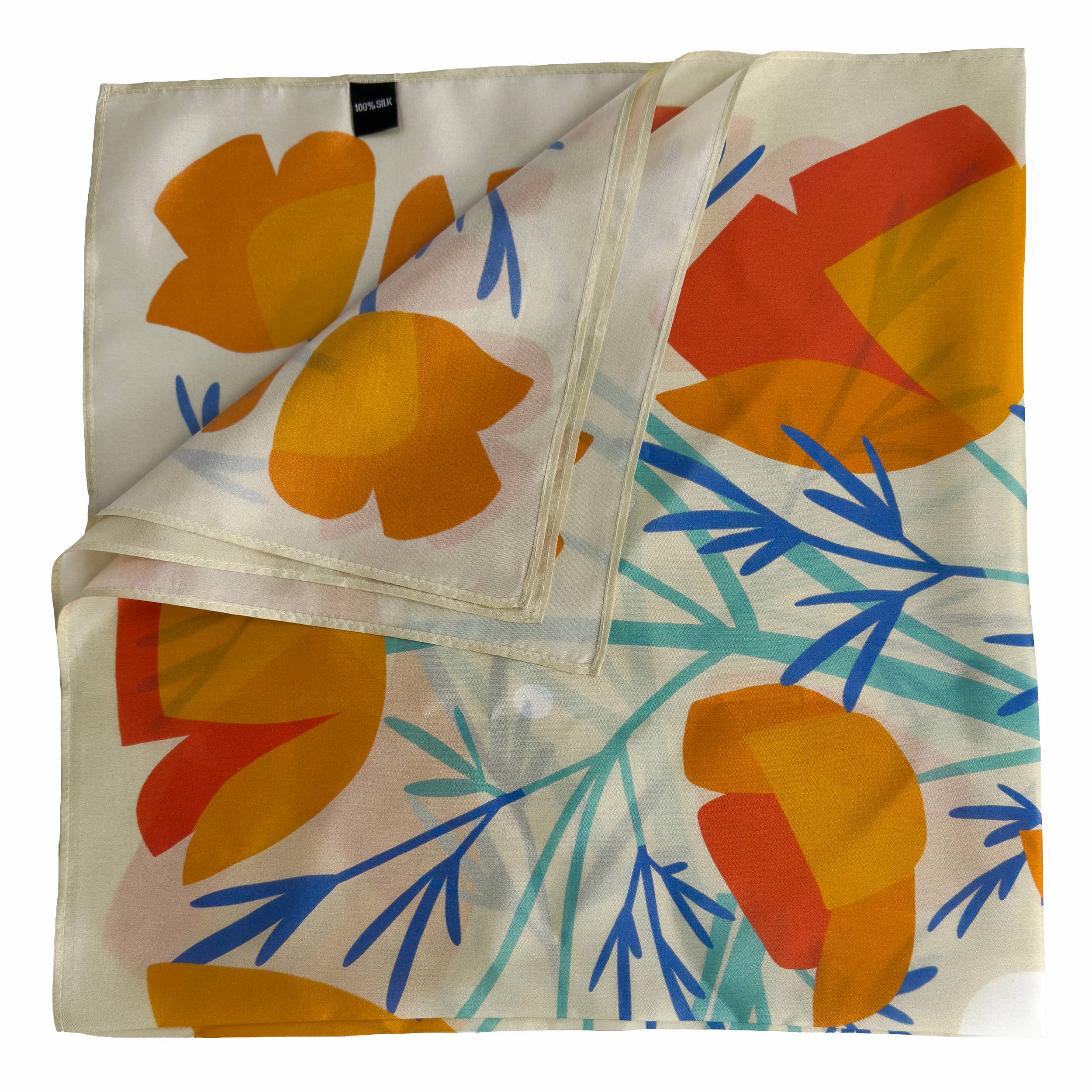 California Poppies Scarf | Silk Scarf | Women's Bandana