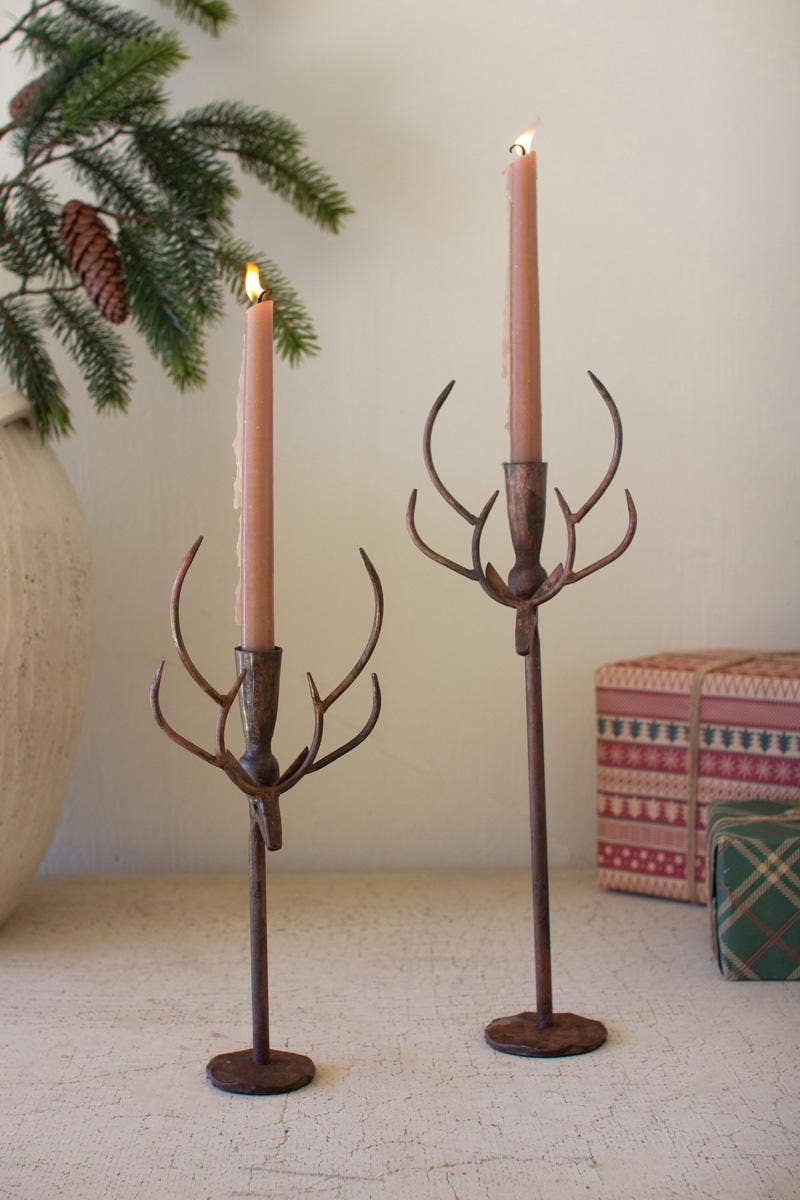 Forged Brass Antler Taper Holders