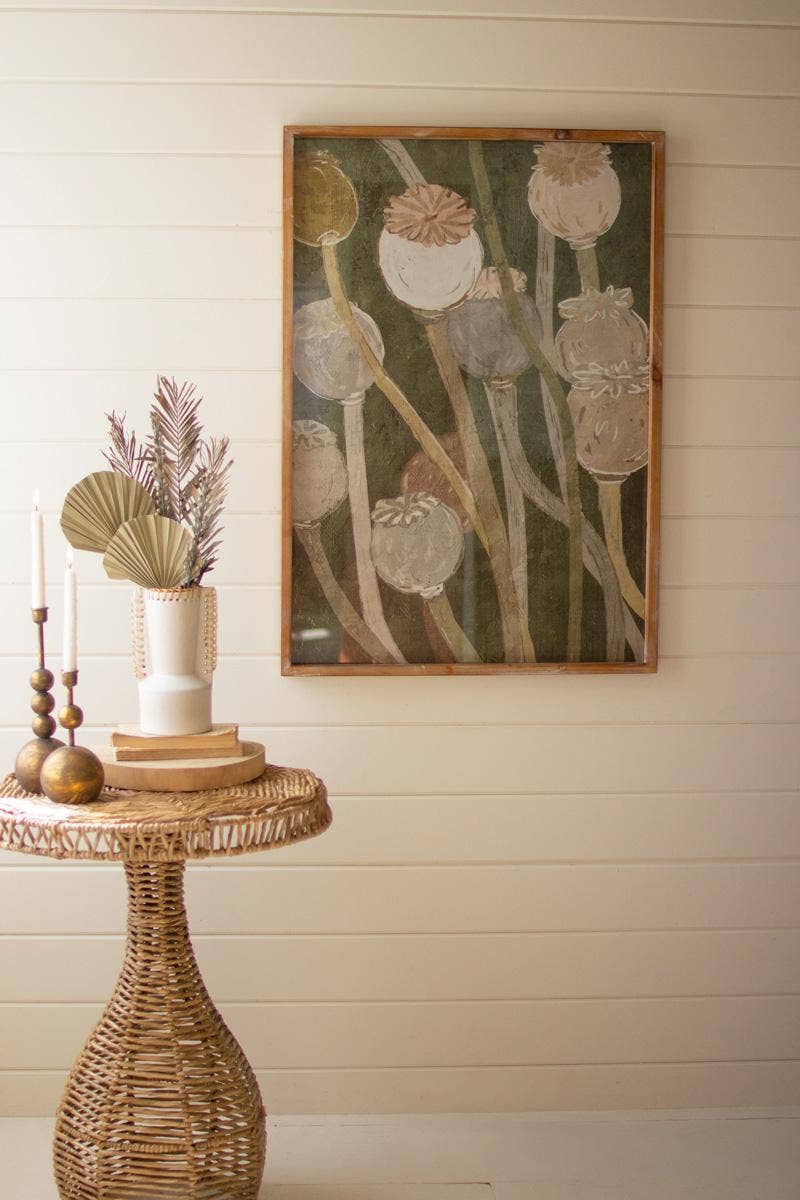 Oversized Poppy Print Glass Framed
