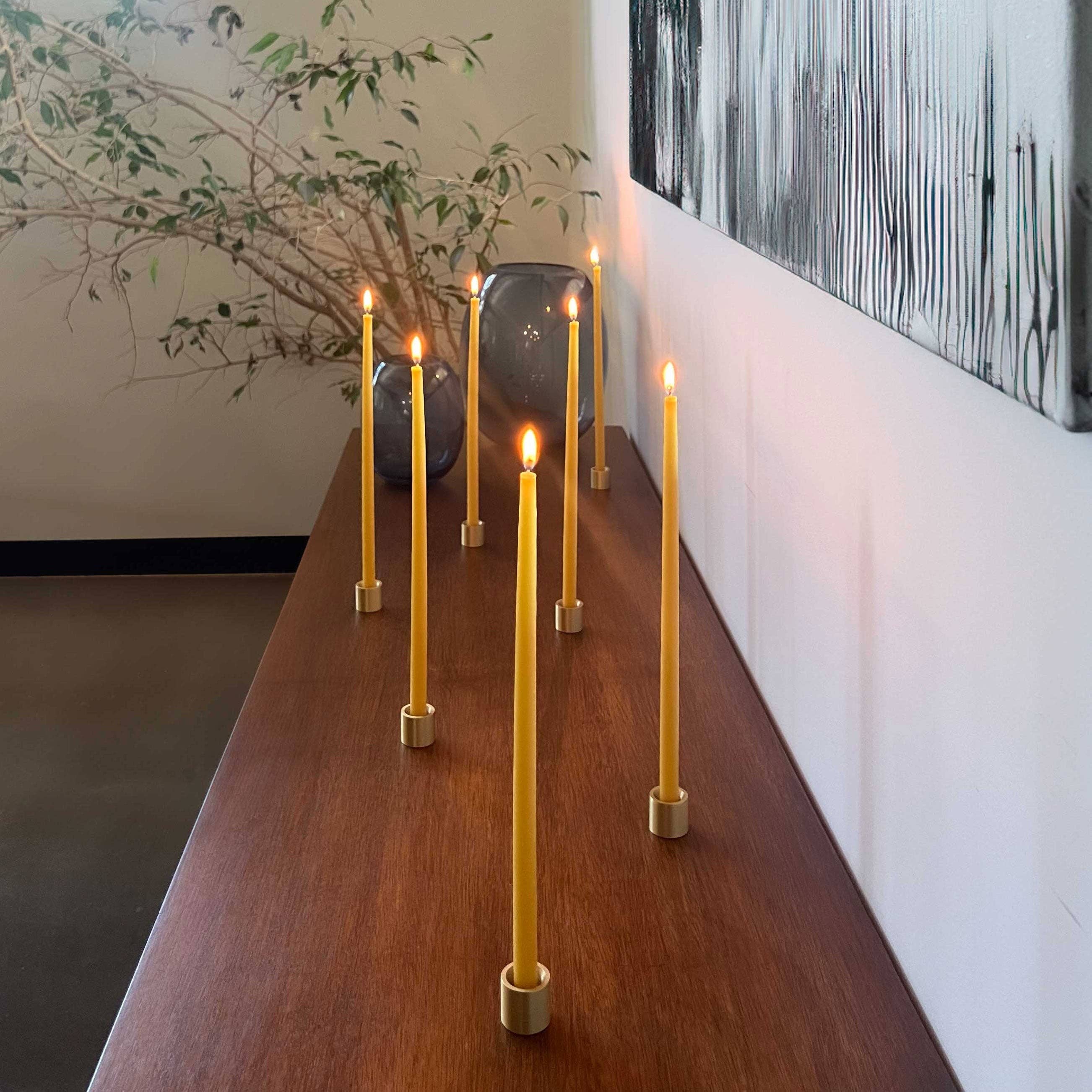 Thin Beeswax Taper Candles: Hand-Dipped in Colorado